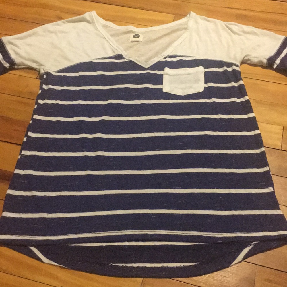 Purple and white striped top